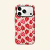Pink Base Fresh Strawberry Tiny Flower Print Soft Silicone Phone Case Cute Girly Fruit Aesthetic Shockproof Protective Cover For All Iphone Models