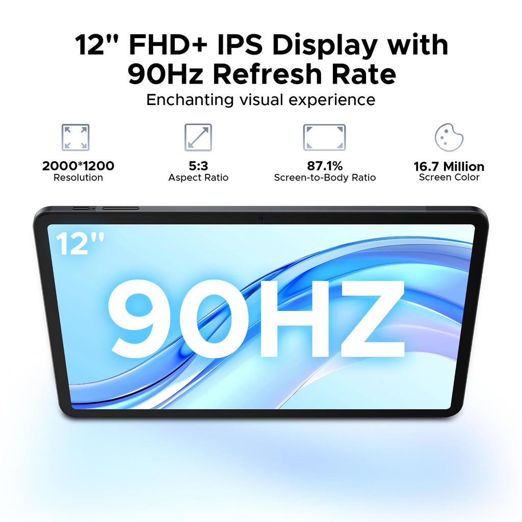 DOOGEE Tab E3+ Android 16 Tablets, 2.4K AI Tablets, Tablet With SIM Card Slot, Helio G100 Octa-Core, 90 Hz Gaming Tablet, 32GB+256GB/2TB, 8800mAh