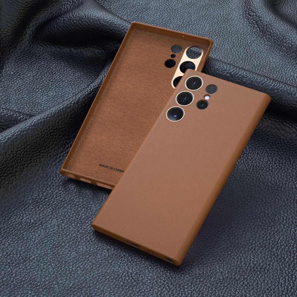 Luxury Genuine Leather Case for Samsung Galaxy S25Ultra S24 S22 Ultra S23 Ultra Case High Quality Phone Case Bumper Camear Lens Full Protector