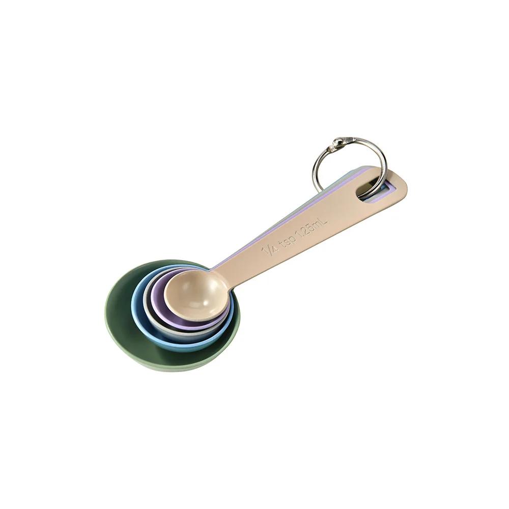 Coloful Stainless Steel Measuring Cup and Spoon Set with Handle Accurate Scale Kitchen Tools for Baking Cooking Ingredients