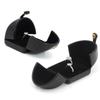 Black Leather Dual-Opening Jewelry Box for Rings, Earrings, Necklaces, and Bracelets