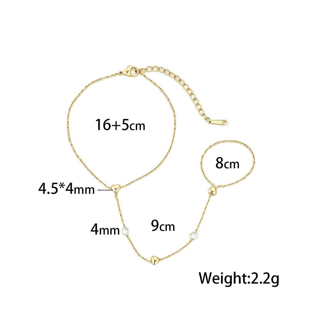Gold-Plated Double Layer Thin Chain Stainless Steel Hand Chain Jewelry