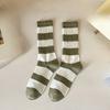 Female Spring and Autumn New Lovely Stripe Trend Color Bar Tall Drum Pile Pile Cotton Socks