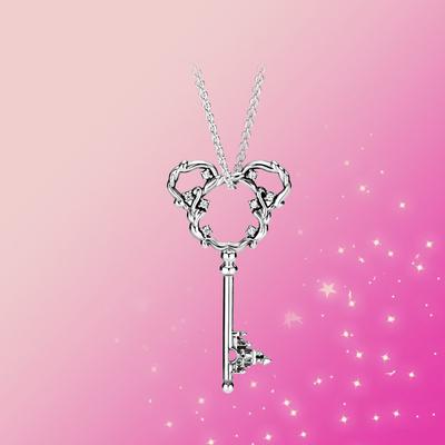 Neue 925 Sterling Silber Charm Maus Fantasyland Burg Schlüssel Halskette Anhänger Fit Original Mode Halskette Frauen Schmuck Geschenk