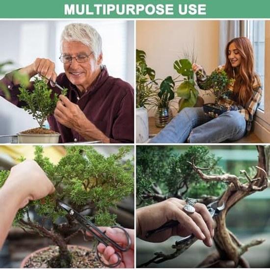M METERXITY Bonsai Tools - 8.3 Stainless Steel Scissors Plant Modeling Suitable Grow Room Shaping Pruning (210mm Silver)