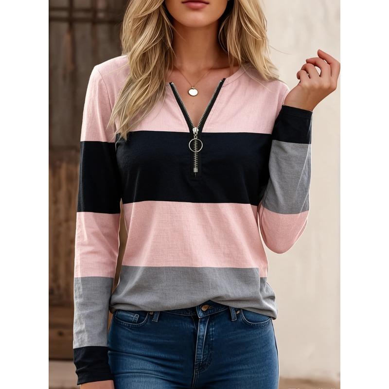 Women Half Zip Long Sleeve Tee 2026 New Slim Fit Basic Layer Under Coat Tshirt