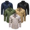 Spring and Autumn Tooling New Shirt Men's Overalls Cotton Casual Loose Inch Shirt Outdoor Men's Washed Shirt Tide