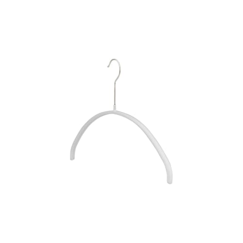 MAWA Economic 40 Hangers, Set of 20, White, Slim, Space-Saving, Non-Slip Coating, Round Hangers, Ideal for Knitwear, Shirts, and Blouses, 360 Rotatin