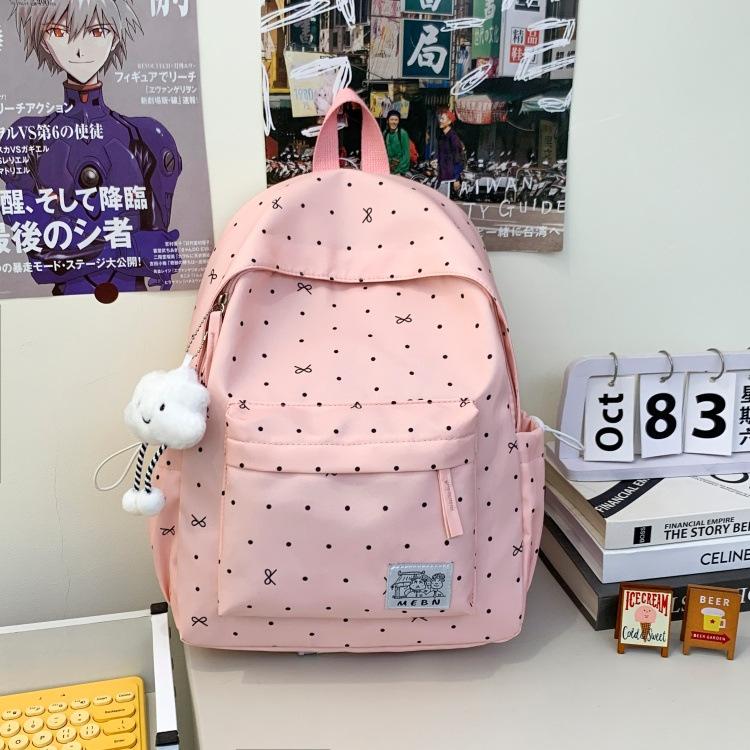 Schoolbag Bow Student Backpack College Student Simple Versatile School Bag Junior High School Student Backpack Travel Backpack