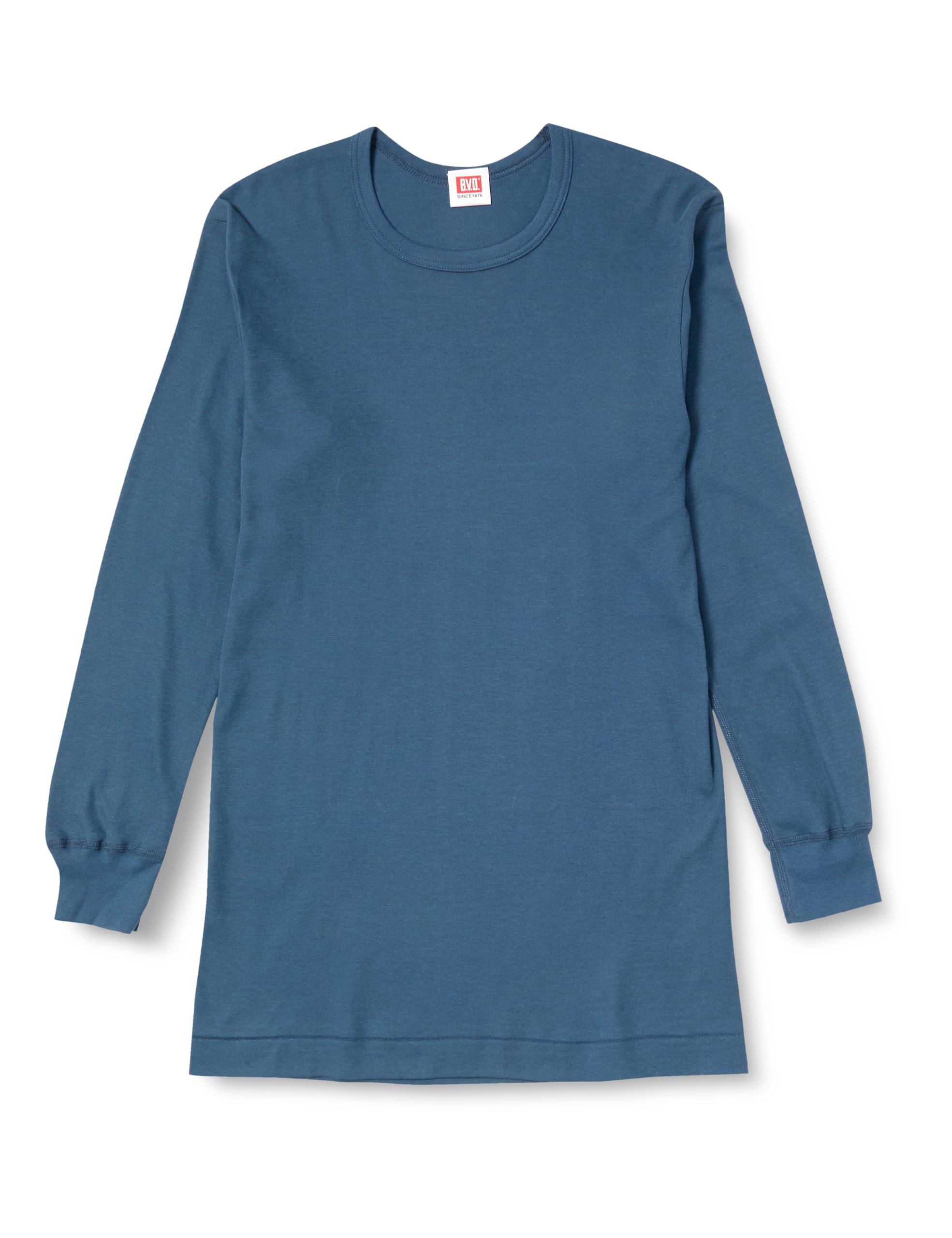 

Cottonwarm Crew Neck Long Sleeve Size L B.V.D. T-Shirt, 100% Cotton, Brushed, Men s, Navy,