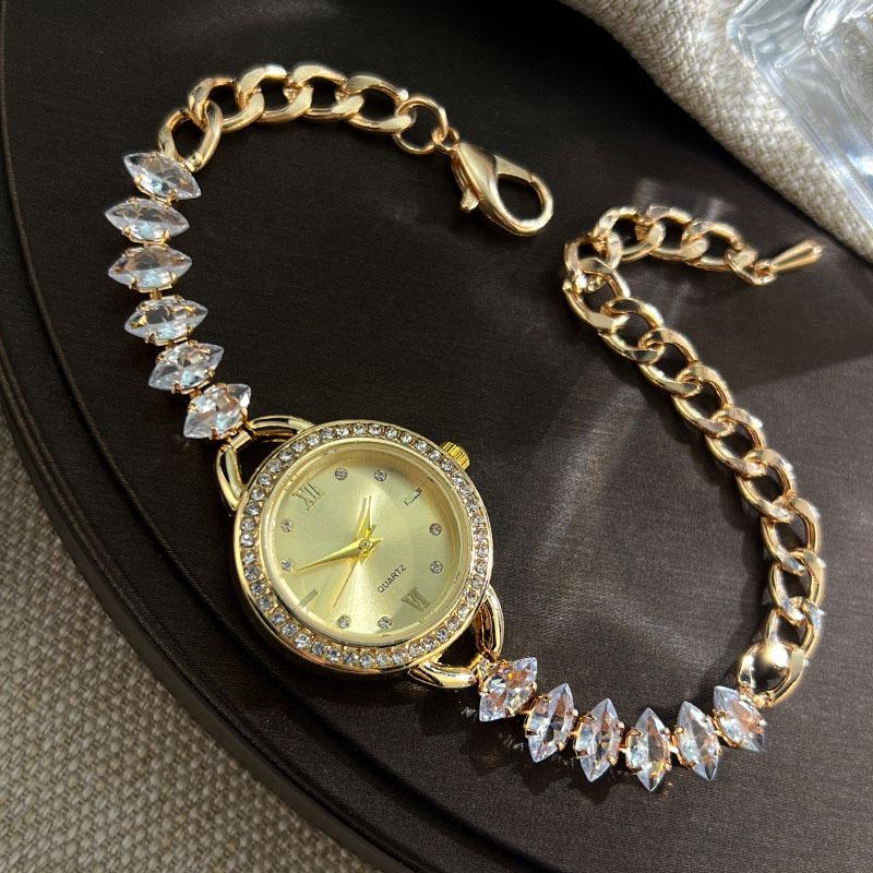 UTHAI CQ383 Fashionable Women watch bracelet with diamond inlaid colored quartz watchlight luxury clock giftwatches for woman