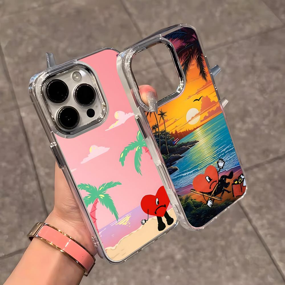 B-Bad B-Bunny Yo Perreo Sola Phone Case For IPhone 17 Air 16 E 15 14 13 12 11 Plus Pro Max Electroplated Transparent Soft Shell