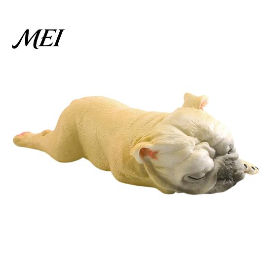 Decorative Dog Statue Simulated Sleeping Model, Realistic Lying French Bulldog Figurine, Mini Handcrafted Figurine PVC Animal Educational Toy