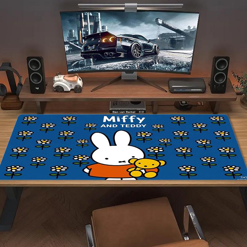 Miffy Color Mouse Pad Large Gaming Table Cushion Non-slip Laptop Tablet Big Mousepad XXL Mat Mini PC Playmat With Lock edge