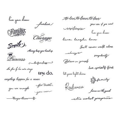 Tattoo Sticker Henna Tattoo Schriftzug langhaftendes, nicht reflektierendes Tattoo, P Typ 25x15cm, 1 Stück