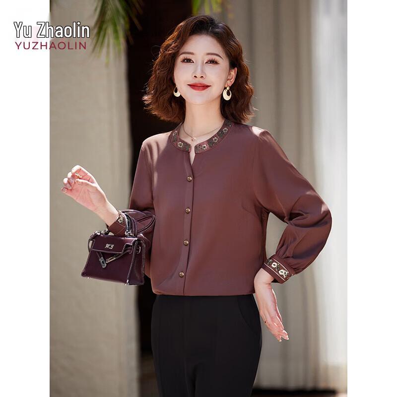 

Праздничная блузка с длинным рукавом для пожилых женщин 2XL