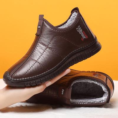 Stivali Invernali da Uomo Plus Velluto Antiscivolo Slip-on Casual per Uomini di Mezza Età e Anziani