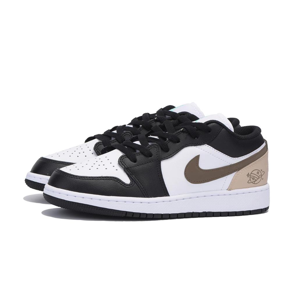 Jordan Air Jordan 1 Slip Resistant Abrasion Resistant Cushioning Low top Vintage Basketball Shoes Men's Black Brown 553558-131(Team85-)