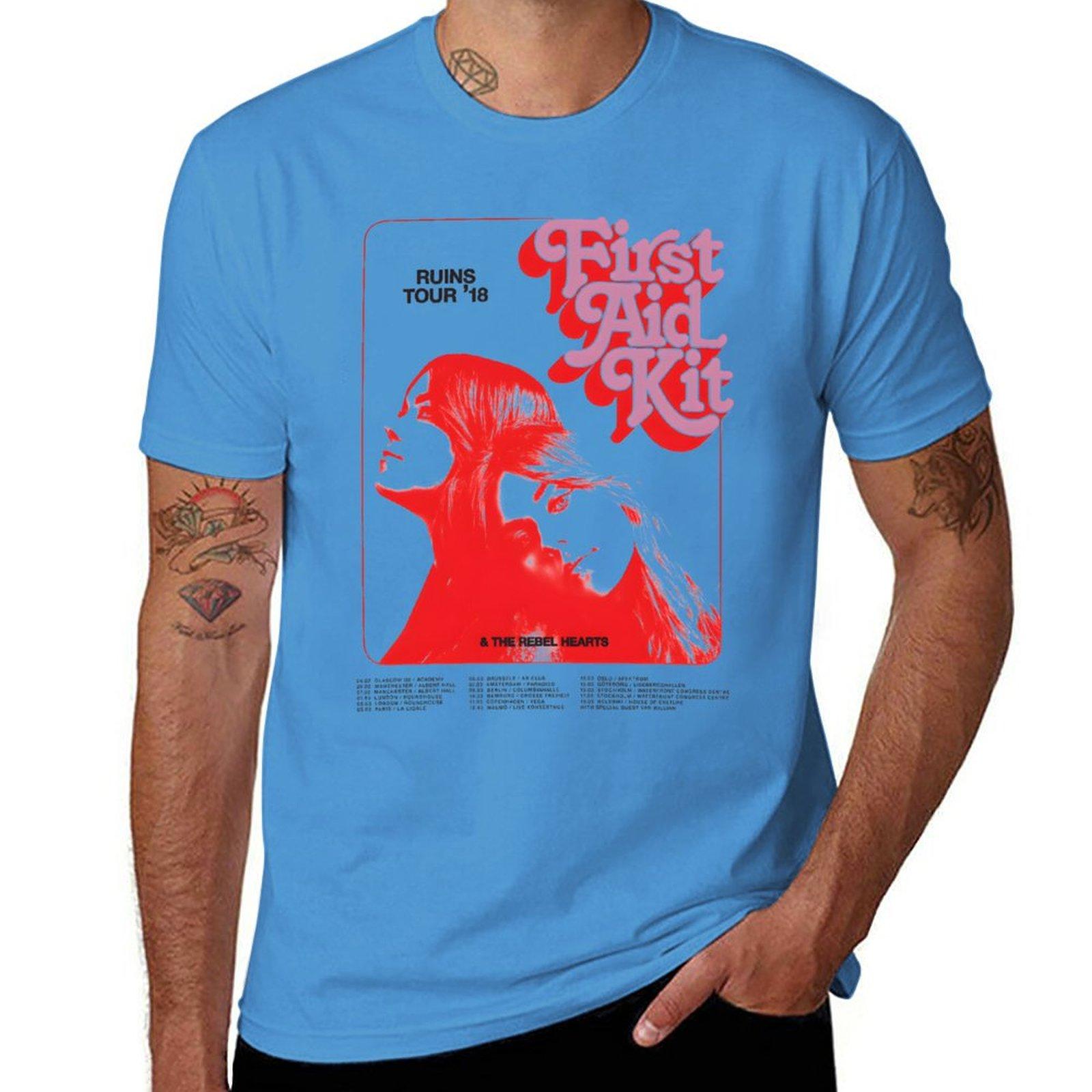

First aid kit band retro TShirt blacks plain mens graphic tshirts funny S