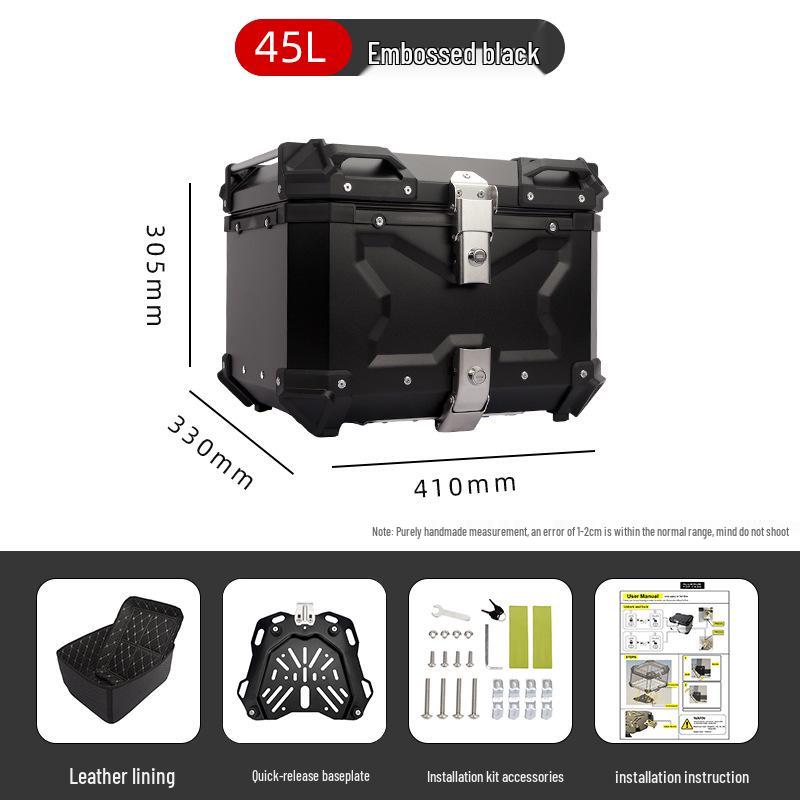 45L/100L Large Capacity Aluminum Alloy Electric Vehicle Tail Box for Motorcycles & Electric Bicycles