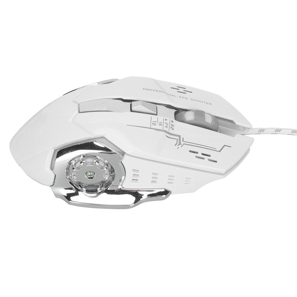 Wired Mouse 6‑Button USB Port Gaming Luminous Ergonomic Optical Computer AccessoriesWhite