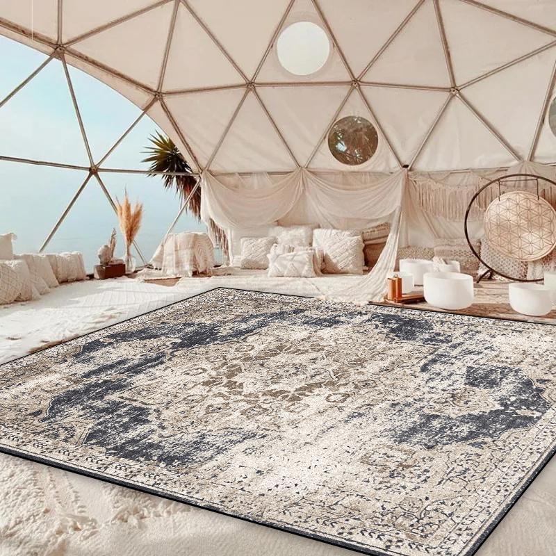 Bohemian Style Large Carpets for Living Room Decoration Vintage Persian Rug Non-slip Coffee Table Side Mat Bedroom Lounge Rug
