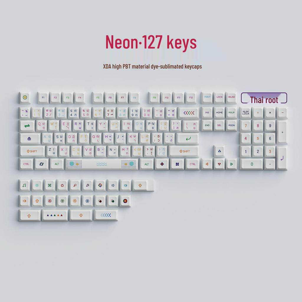 127-Key Neo XDA Height Gaming Keycaps with Russian & Korean Phonetic