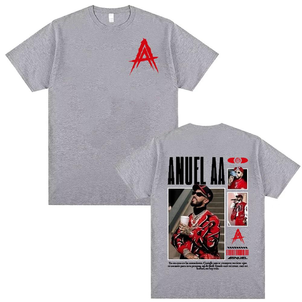 

Rapper Anuel AA Rhlm 2 Album 2026 Merch Tshirts Mens Clothing High Street Vintage Style T Shirt Cotton T Shirts 4XL
