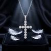 Pendente Croce Moissanite di Alta Qualità per Argento Sterling 925 Placcato Oro 18K Gioielli alla Moda Certificato GRA Uso Quotidiano Regalo