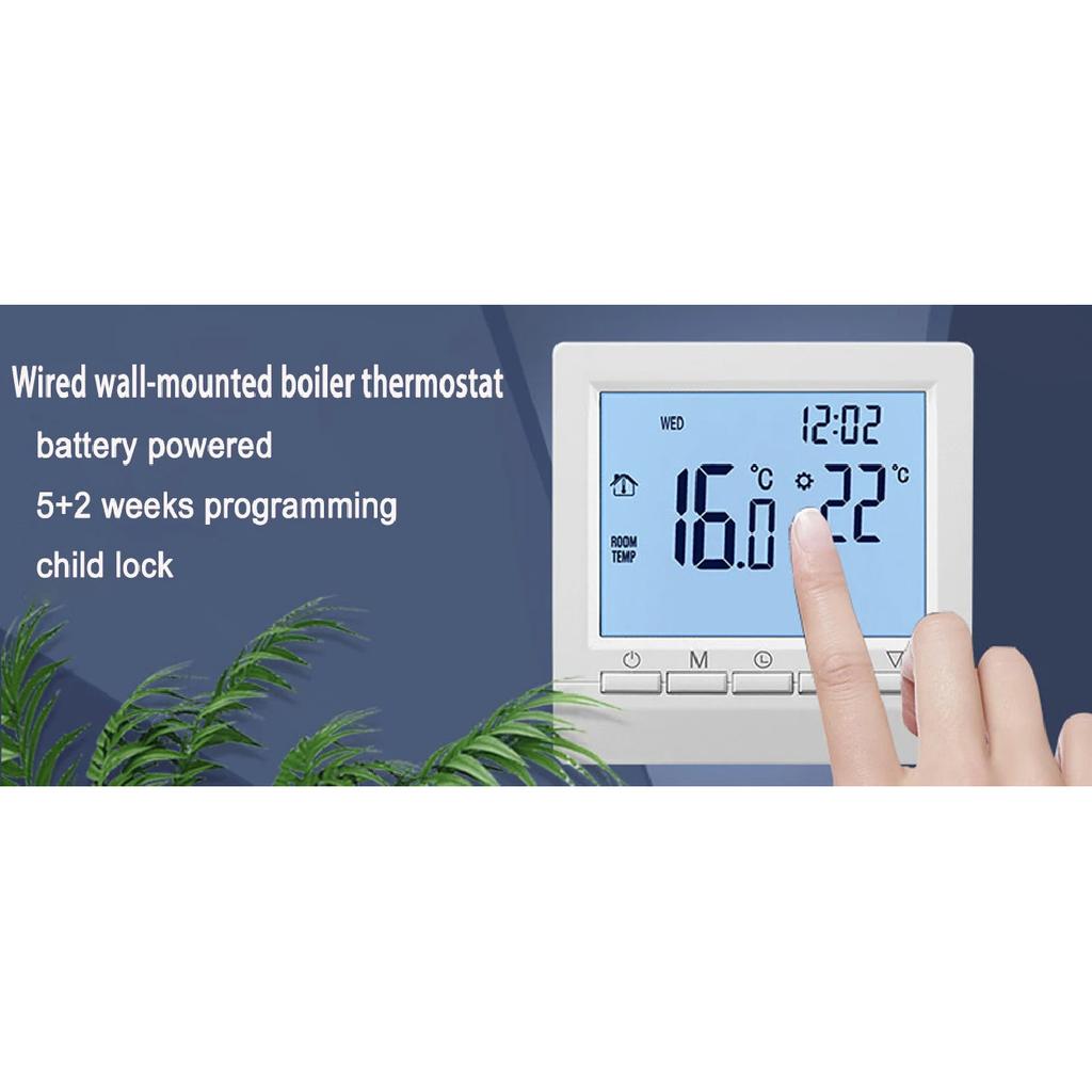 Smart Thermostat Backlight AA Battery Programmable Controller With Child Lock Home Gas Boiler Heating Temperature Controller