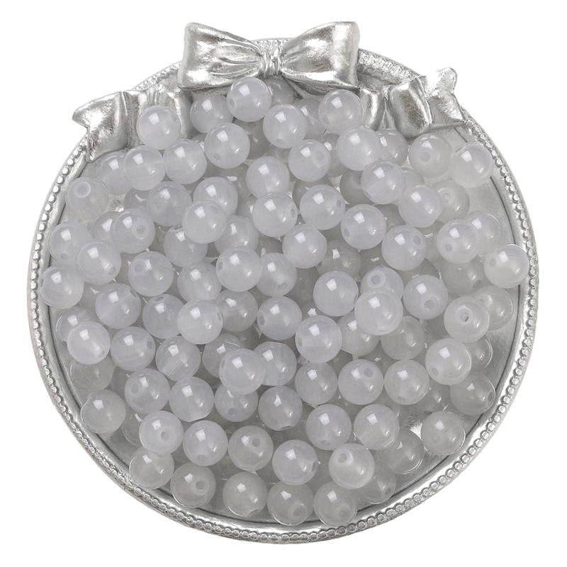 

50-135 шт. хрустальные стеклянные бусины желе сплошного цвета имитация нефрита камень свободные разделительные бусины для изготовления ювелирных изделий 8mm 100Pcs серый