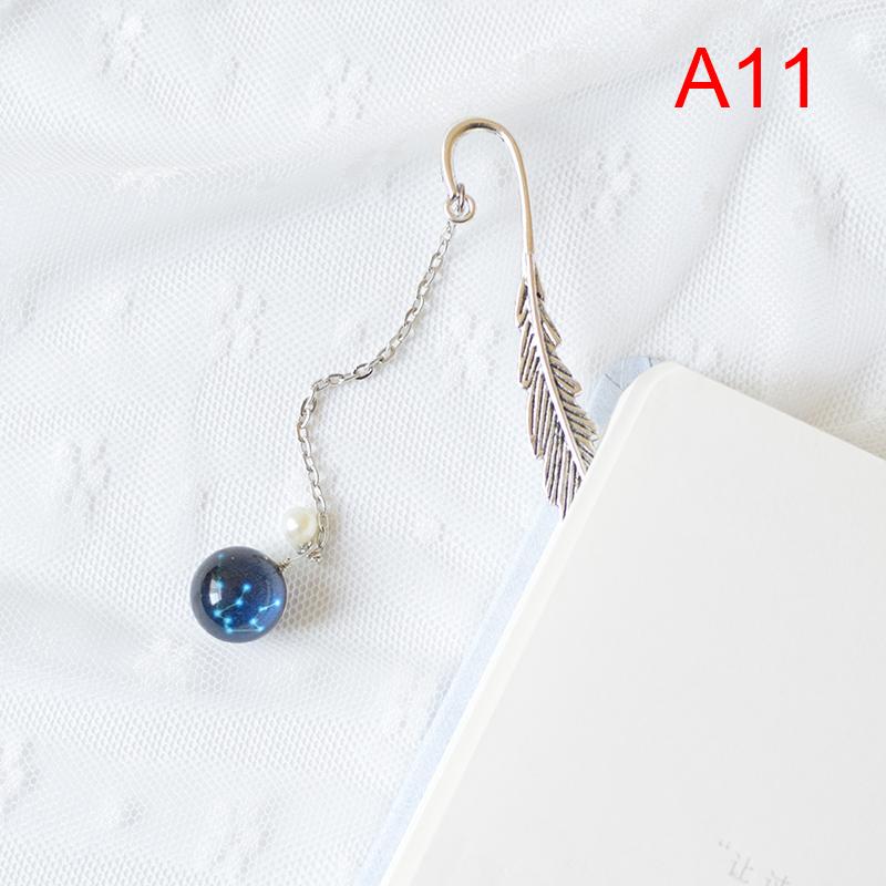 Noctilucent 12 Constellation Bookmark Ball Pendant Metal Book Mark School Supply