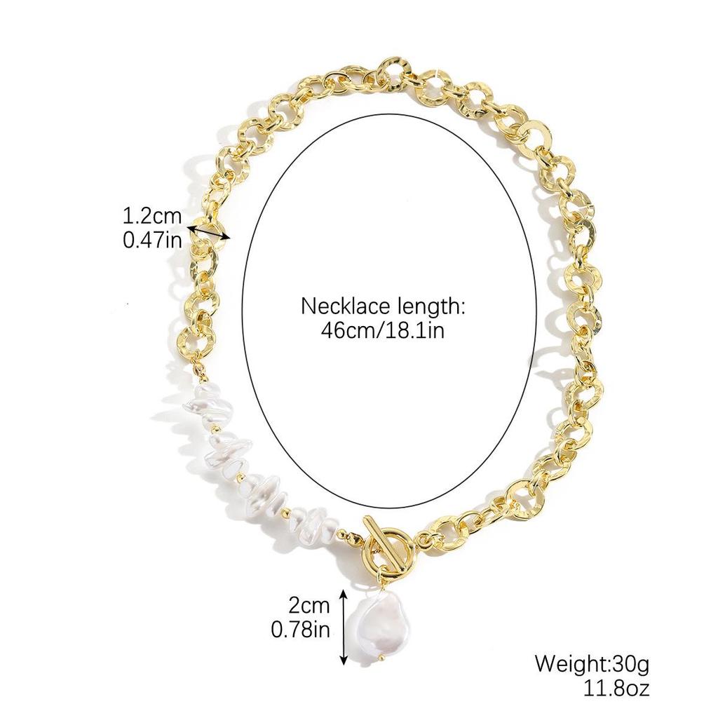 Vintage-Inspired Baroque Pearl Necklace: Light Luxury and Irregular Design