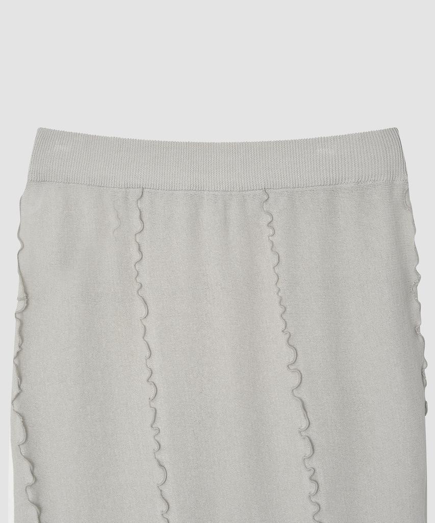 Deolil Letter Line Knit Skirt_Light Gray