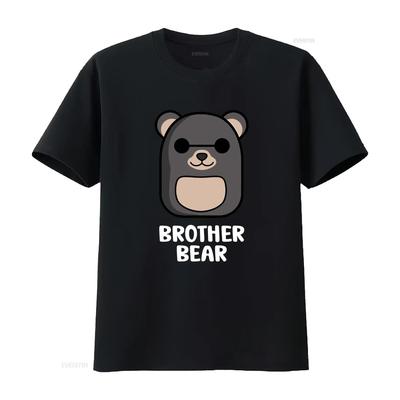 Bear Family Brother Childrens Kids T Shirt Boys Girls Vintage Washed Stylish Fashion Stretched Comfortable Slightly