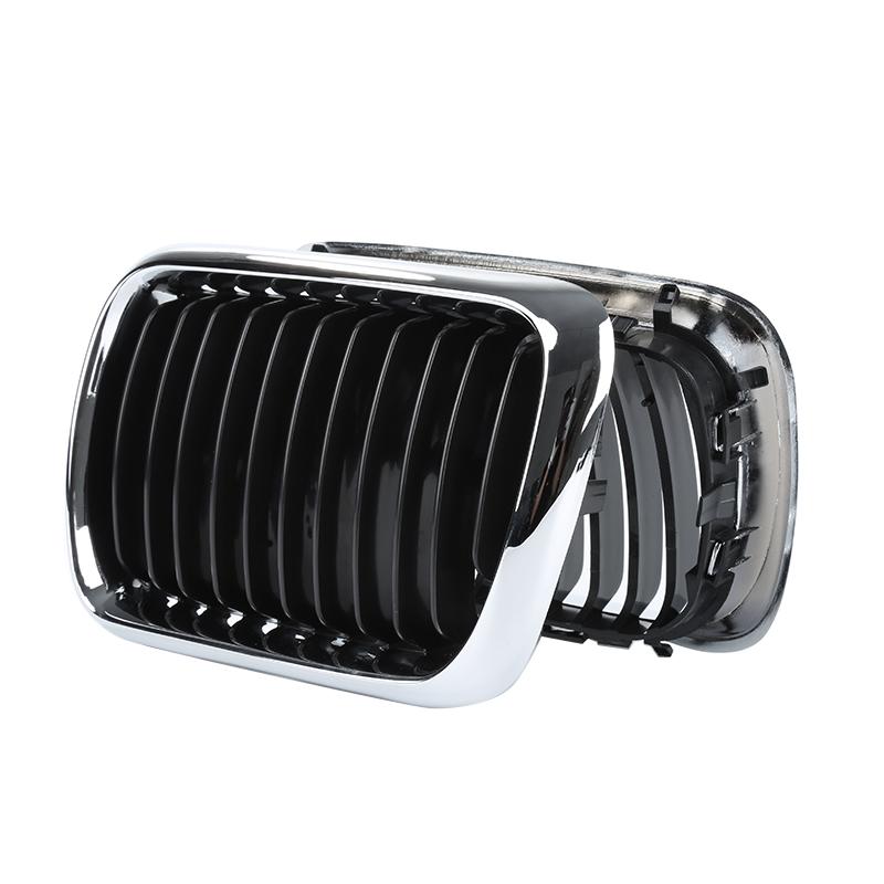 Samochodowy Grill Przedni Trwała Para Przedni Grill w Stylu Nerki Do E36 Seria 3 M3 1997-1999 Praktyczny Srebrny Grill Część Samochodowa