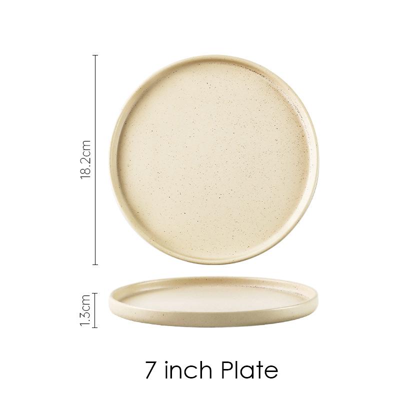 Nordic round dinner plate ceramic dinner plate plate cake Fruit salad plate steak soup bowl kitchen tableware dinner plates