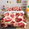 Heart Shaped Decorative Sticker Set Soft Comfortable Duvet Cover Bedding Set Included 1*Duvet Cover & 2*Pillowcases, Gift