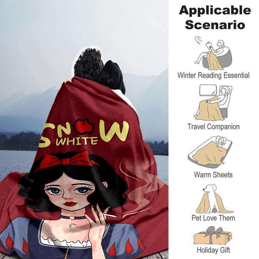 1pc Snow White Soft Warm Throw Blanket Nap Blanket For Couch Sofa Office Bed Camping Travel,Comfortable, Warm1026