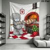 Tatty Teddy Wall Tapestry Aesthetic Wall Hanging Printed Fabric Blanket Decorative Tapestries for Bedroom Living Room Home Decor