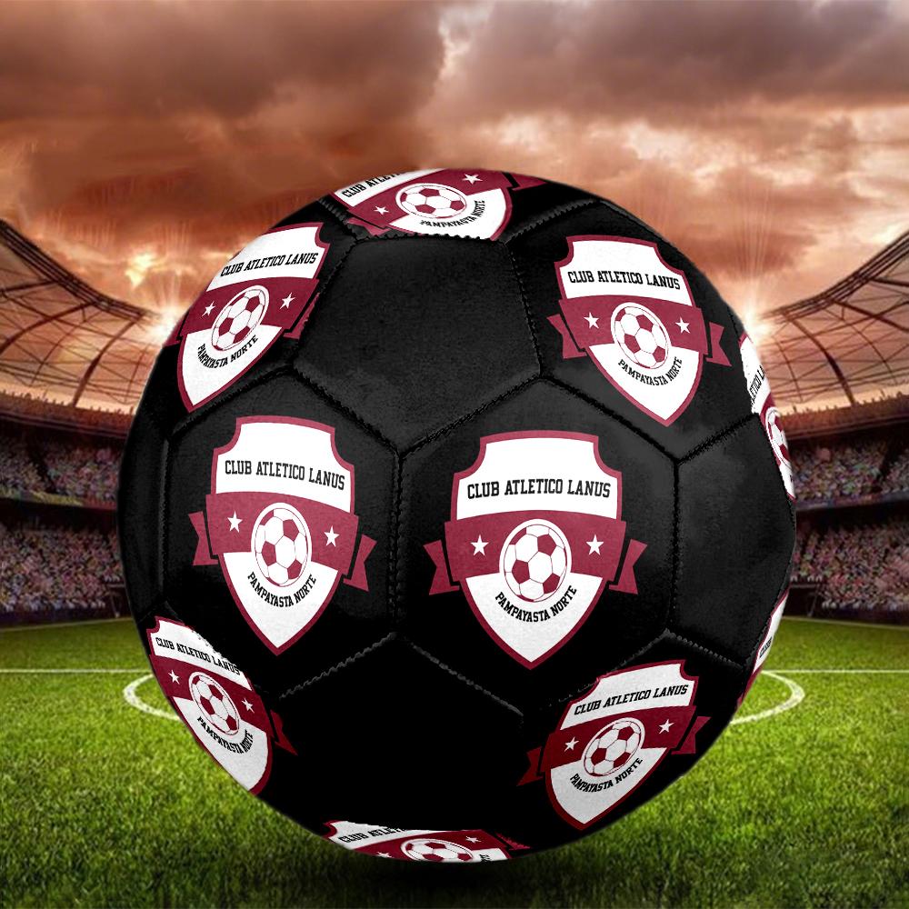Club Atletico Lanus Size5 Soccer Ball, Colorful, Suitable for All Ages, Machine-stitched, PVC Material, Competition Grade,durable and High Bounce