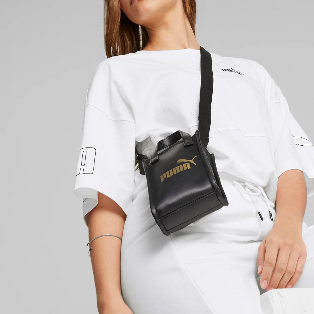 New PUMA Polyurethane Crossbody Bag Mini Unisex Black 079482-01