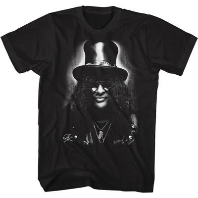 T-shirt da uomo con foto del busto in bianco e nero di Slash Merchandising Musica Heavy Metal