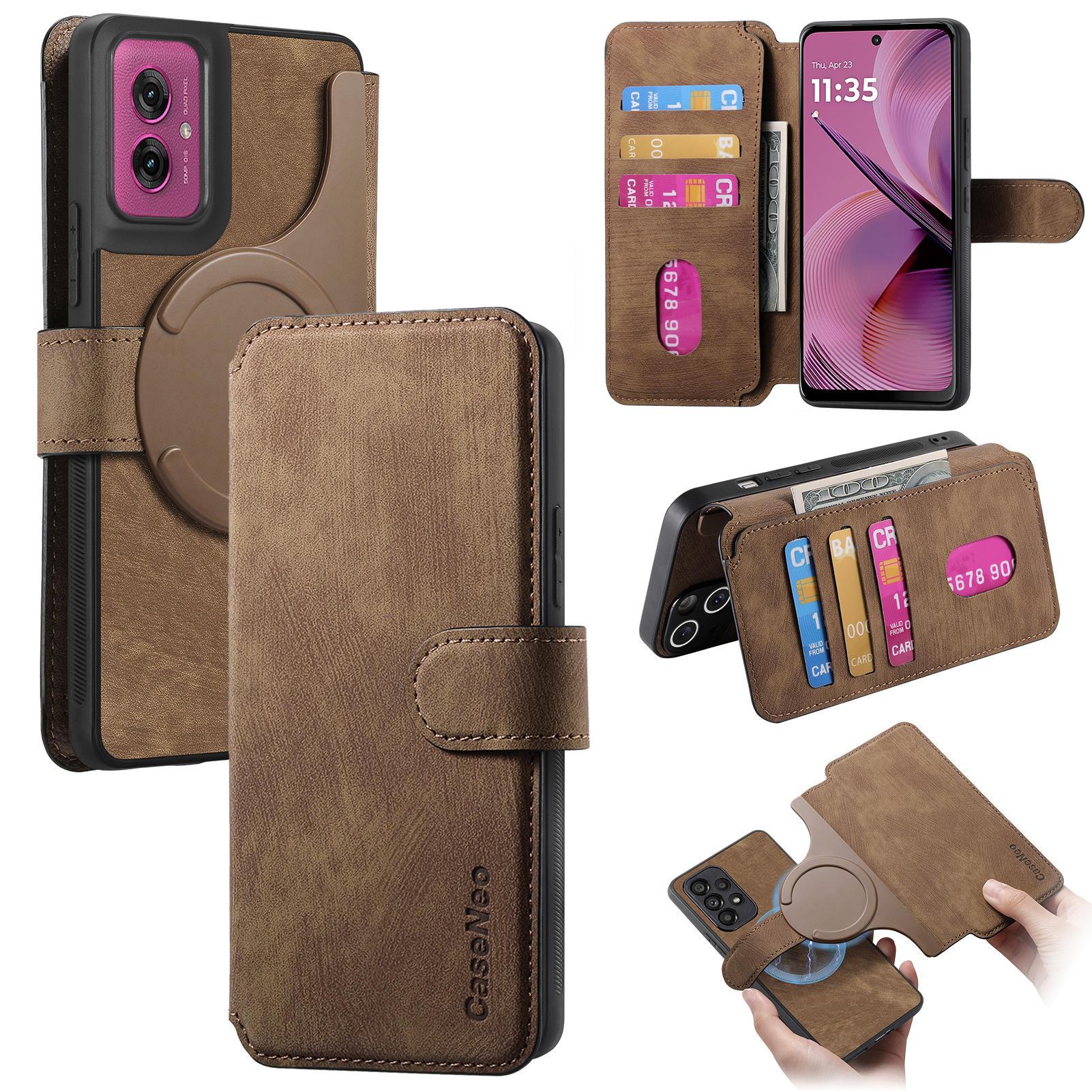 

For Motorola Moto G55 5G Magnetic Case CASENEO Detachable Leather Phone Wallet Cover F