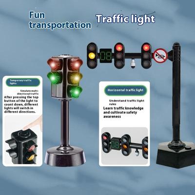 1Pcs Traffic Mini Stop Model Toys Safety Traffic Toy Light Signs Model Simulation Mini Traffic Light Building Blocks Children To
