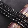 Grade A Black Agate Round Beads for DIY Jewelry, Handmade Semi-finished Loose Beads for Bracelets and Necklaces