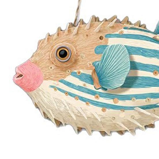 Wooden Fish Hanging Sign Vintage Nautical Coastal Wall Art Rustic Clownfish