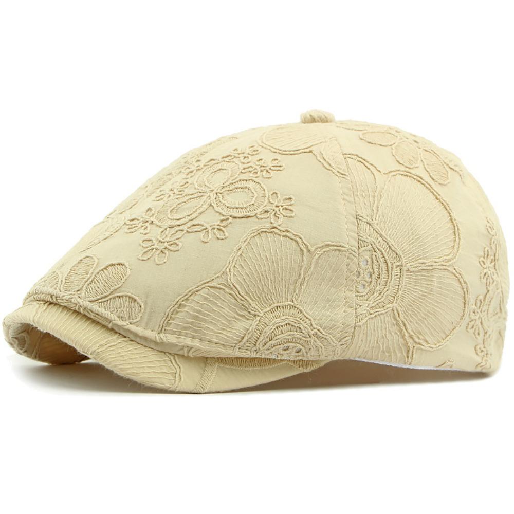 

HT4794 Beret Cap Spring Summer Cotton Ivy Flat Cap Male Female Flower Artist Painter Beret Hat Adjsutable Berets for Men Women 55-59cm Adjustable