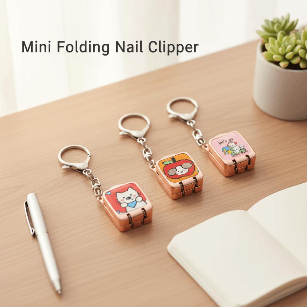 Stainless Steel Mini Folding Nail Clipper Portable Nail Clipper Key Ring Toenail Trimmer  Nail Art