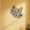 Butterfly Moon Phase Metal Wall Art Bohemian Decor Waterproof Rustproof for Indoor Outdoor Home Garden Aesthetic Gift